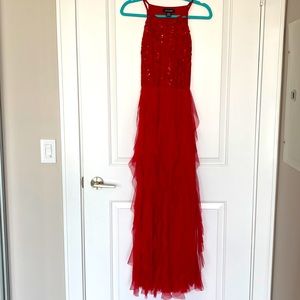 Red party dress